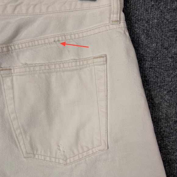 AGOLDE Parker long Denim Cut Off Shorts Button Fly Frayed Hem Womens Size 28 - Picture 3 of 11